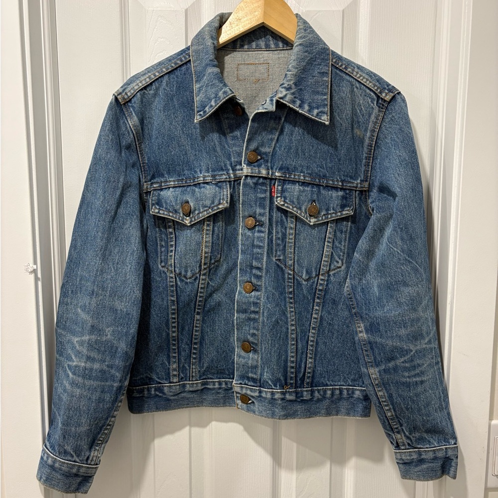 Levi's Type 3 Small "e" Blue Denim Trucker Jacket Vintage 1970s size S